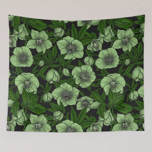 Item preview, White Hellebores with leaves designed and sold by Katerina Mitkova Kirilova.