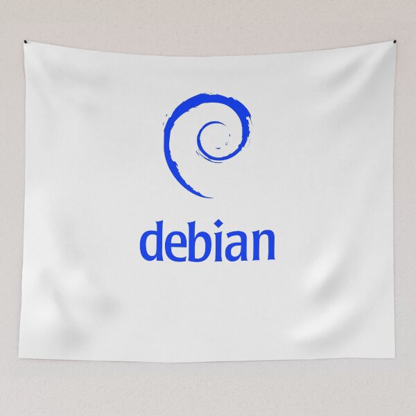 Item preview, Debian Blue Word/Text Official Logo Spiral T-Shirt designed and sold by Rainwater Merch.