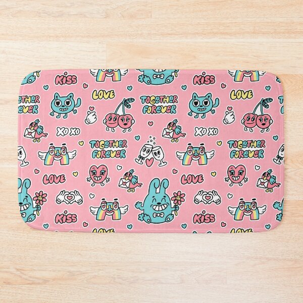 Item preview, Seamless pattern with funny cartoon characters and inscriptions in doodle style designed and sold by Faissal Thomass.
