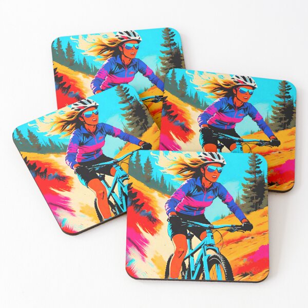 Item preview, Speed Demoness: MTB Woman Setting Fast Lap Times designed and sold by GrizzlyCollective.