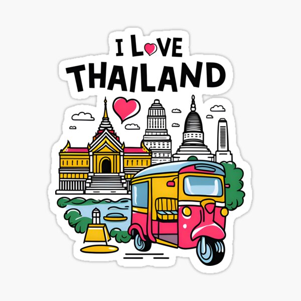 Item preview, I love Thailand - Travel Souvenir designed and sold by BobaTeeStore.