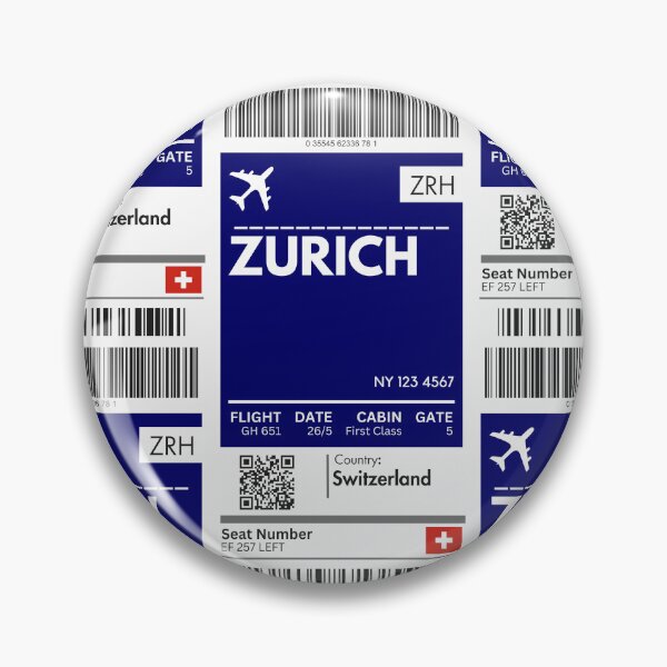 Item preview, Zurich Airplane Boarding pass designed and sold by RoamInk.
