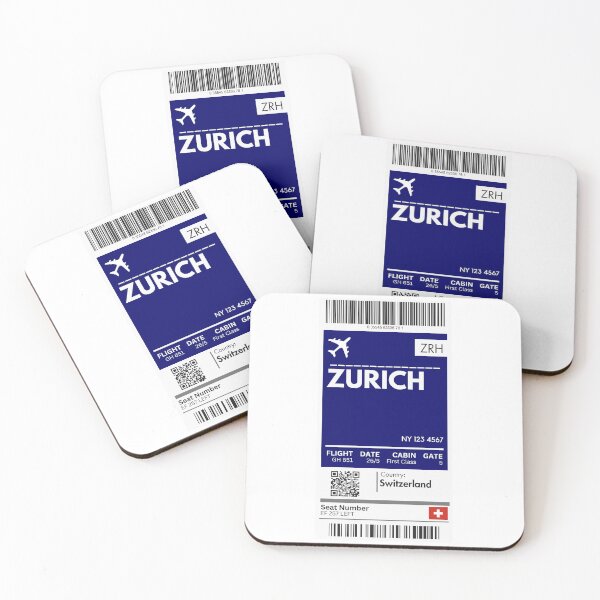 Item preview, Zurich Airplane Boarding pass designed and sold by RoamInk.