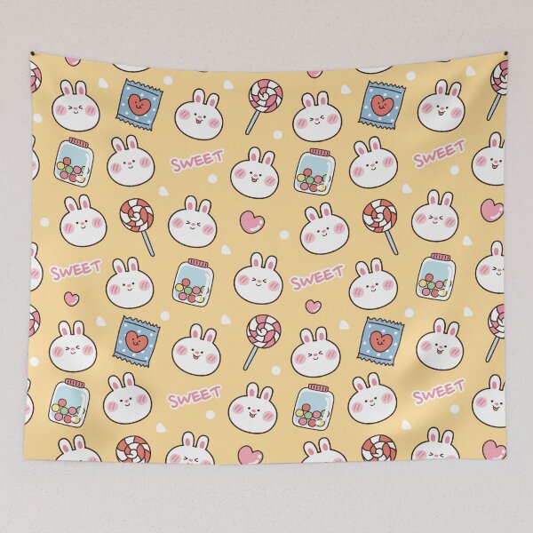 Item preview, Seamless pattern of cute rabbit with sweet.animal cartoon designed and sold by Faissal Thomass.