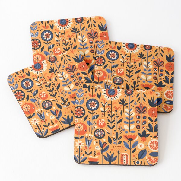 Item preview, Scandinavian Folk Art floral pattern  designed and sold by FOLK ART FUSION.