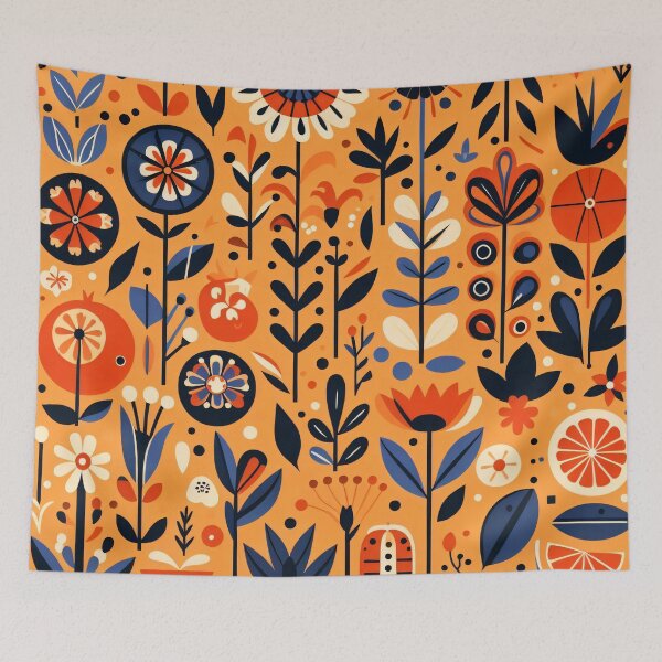 Item preview, Scandinavian Folk Art floral pattern  designed and sold by FOLK ART FUSION.