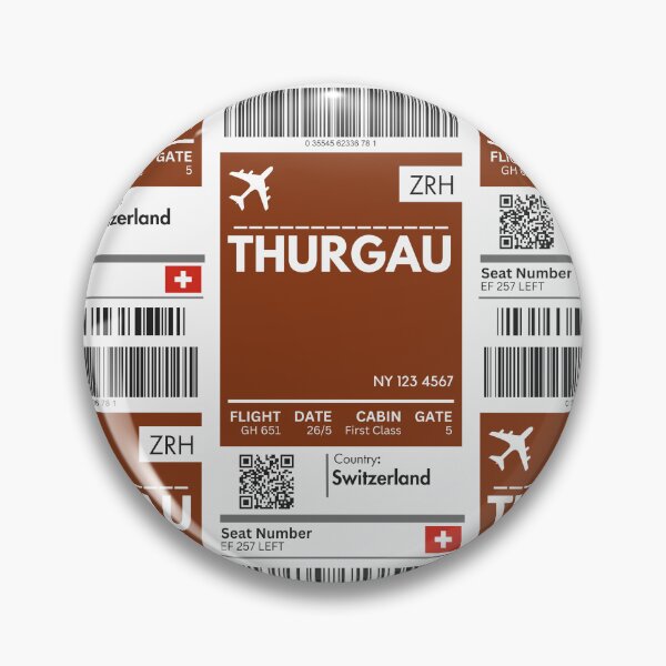 Item preview, Thurgau Airplane Boarding pass designed and sold by RoamInk.
