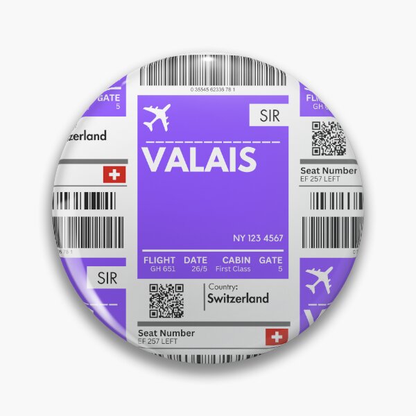 Item preview, Valais Airplane Boarding pass designed and sold by RoamInk.