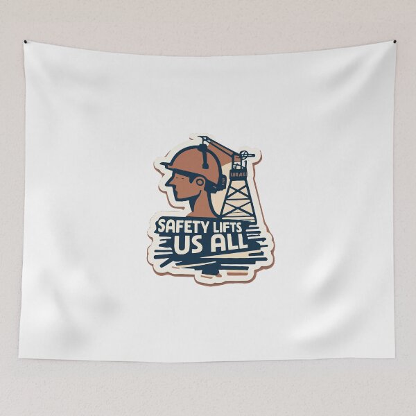 Item preview, Crane Operator 'Safety Lifts Us All' Silhouette Design designed and sold by NiftyWrx.