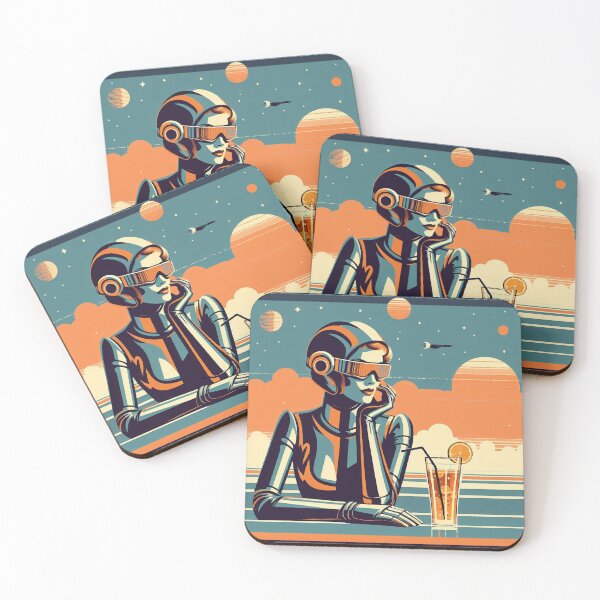 Item preview, Retro science fiction woman and coctail 1960s  designed and sold by RESToRAPTOR.