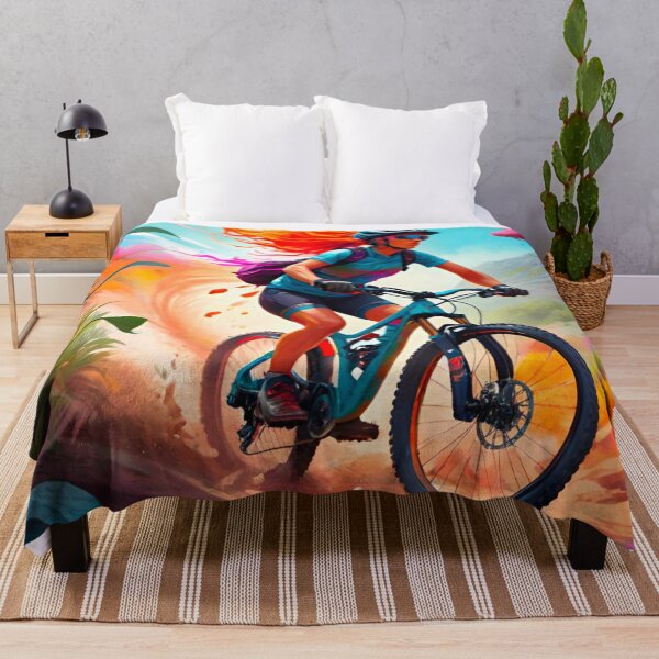 Item preview, Natural Habitat Shredder: Woman MTB Rider Dominating Trails designed and sold by GrizzlyCollective.