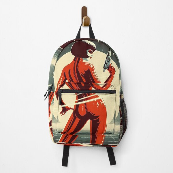 Item preview, Retro science fiction girl in red suit 1960s designed and sold by RESToRAPTOR.
