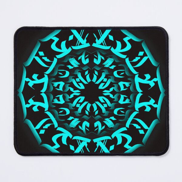 Item preview, Aqua calligraffiti calligram designed and sold by CyberhexPrints.