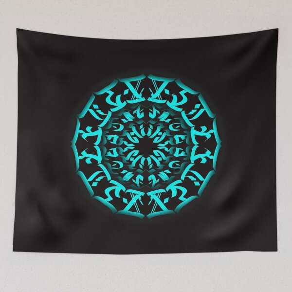 Item preview, Aqua calligraffiti calligram designed and sold by CyberhexPrints.