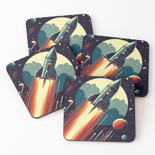Item preview, Retro science fiction space rocket 1960s  designed and sold by RESToRAPTOR.
