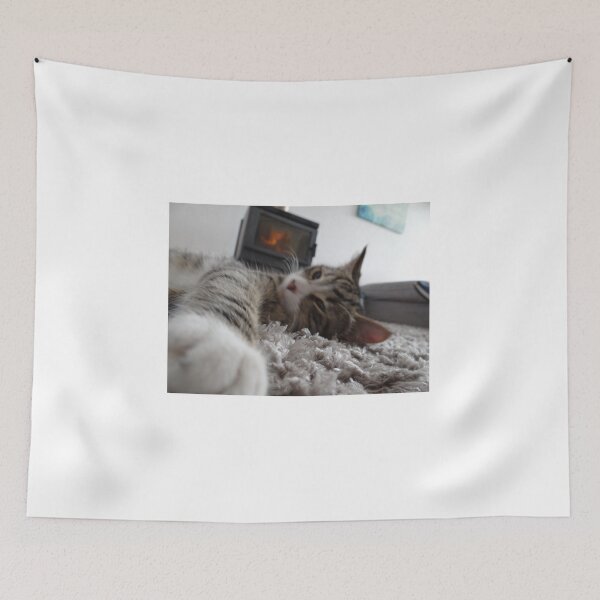 Item preview, Cat stretching by the fire designed and sold by exploramum.