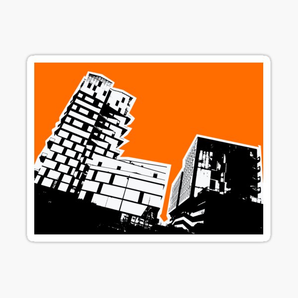 Item preview, Photomontage abstract orange and black architecture designed and sold by Carré Comme Orange.