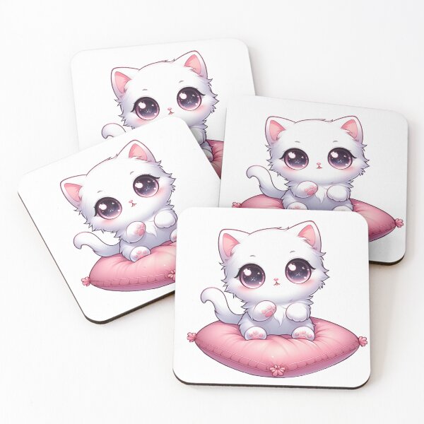 Item preview, Cute white cat illustration for cat lovers designed and sold by lily-higa.