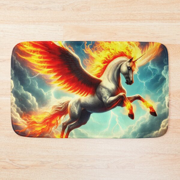 Item preview, Fiery-winged Pegasus Soaring through Clouds. designed and sold by MyHappyArtShop.