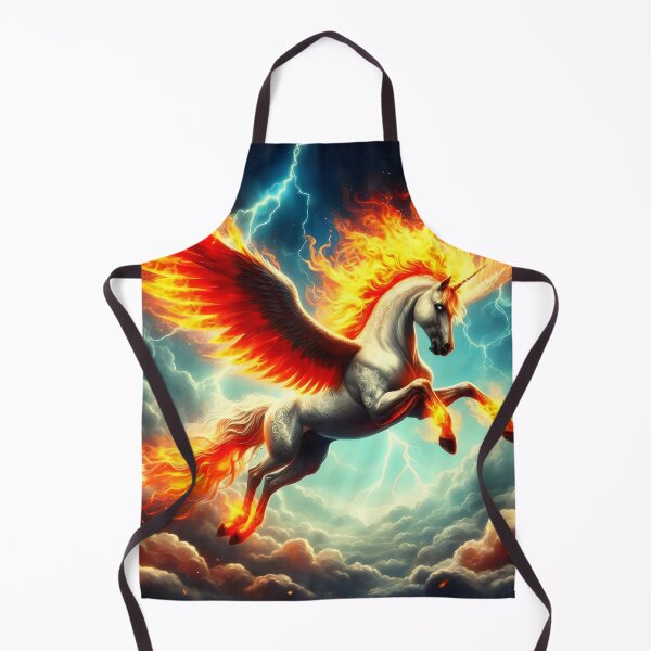Item preview, Fiery-winged Pegasus Soaring through Clouds. designed and sold by MyHappyArtShop.