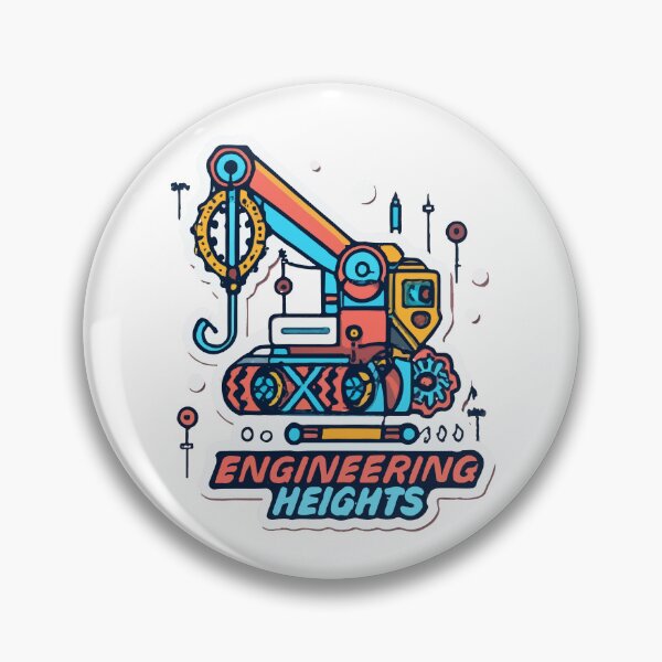 Item preview, Colorful Mechanical Crane - Engineering Heights Sticker designed and sold by NiftyWrx.