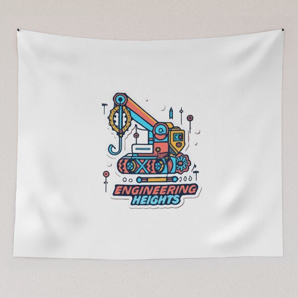Item preview, Colorful Mechanical Crane - Engineering Heights Sticker designed and sold by NiftyWrx.