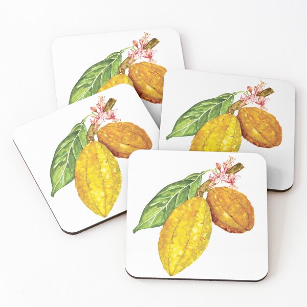 Item preview, Watercolor chocolate tree fruit or cacao designed and sold by Corduroy9.