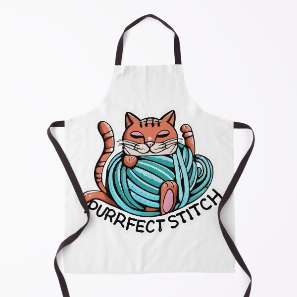 Item preview, Purrfect Stitch - Playful Cat and Yarn Minimalist Design designed and sold by NiftyWrx.