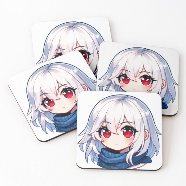 Item preview, Silver Gaze Crimson-Eyed Chibi Sentinel Cute Girl designed and sold by TarotDigital.