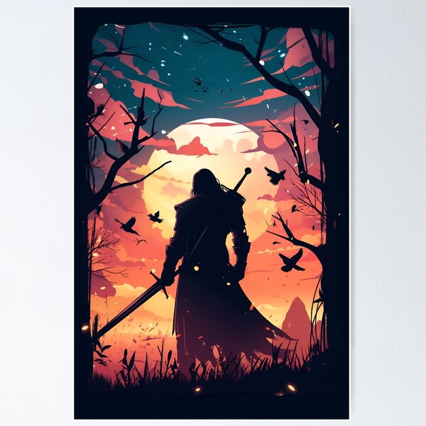 Item preview, Solitary Hunter by the Setting Sun - Witcher designed and sold by Fenay Designs.