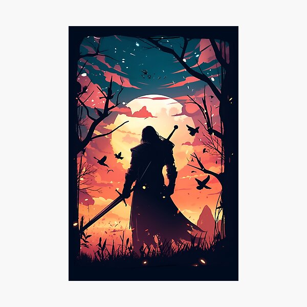 Item preview, Solitary Hunter by the Setting Sun - Witcher designed and sold by Fenay Designs.