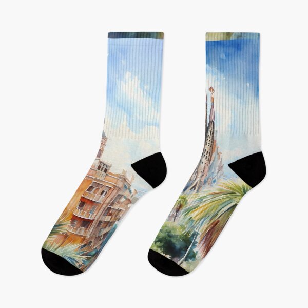 Item preview, Barcelona Summer: A Watercolor Vista designed and sold by aiart-cutegirl.