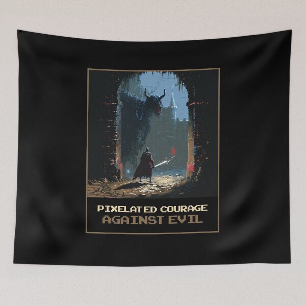 Artikelvorschau, Pixelated Courage against Evil entworfen und verkauft von MagicAxe.