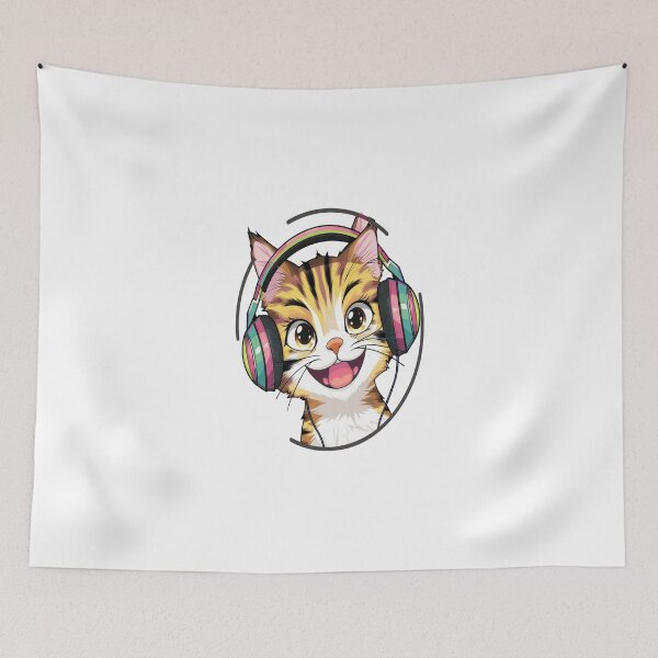 Item preview, Cat with headphones designed and sold by M4JK3l.