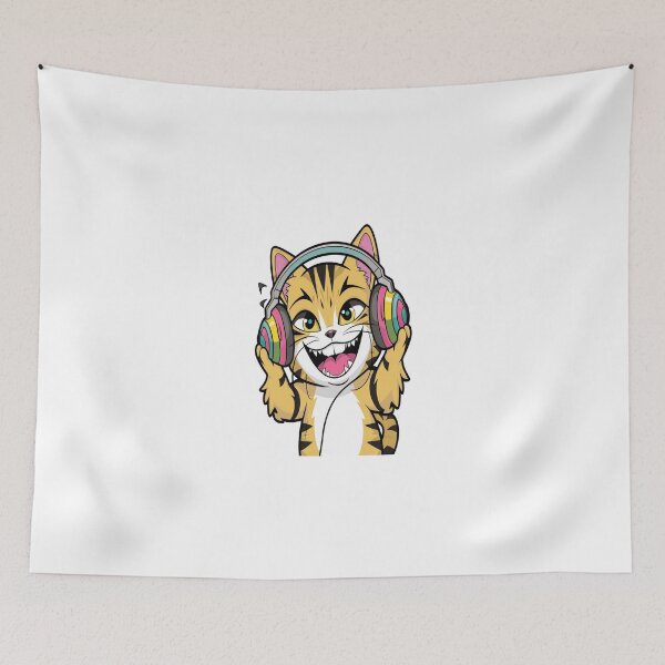 Item preview, Cat with headphones designed and sold by M4JK3l.