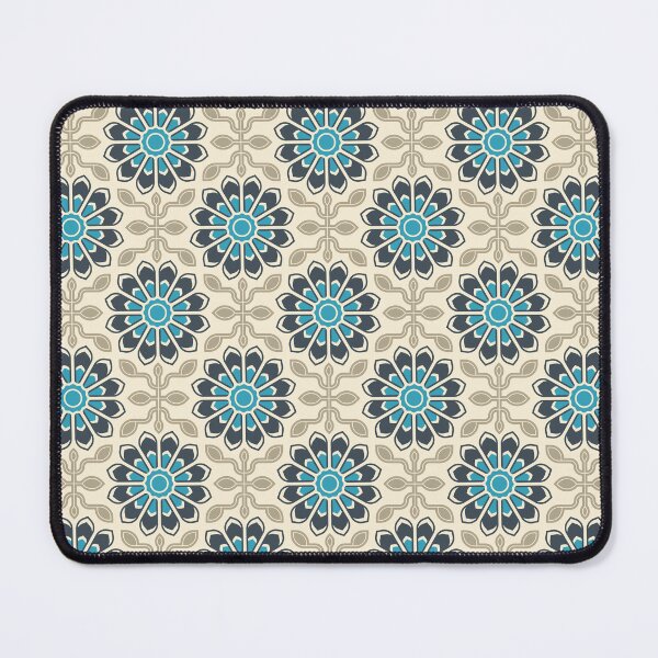 Item preview, KF 0228 E - Vintage Retro Daisy 70s Floral Pattern in Blue Gray designed and sold by KhakiFinch.