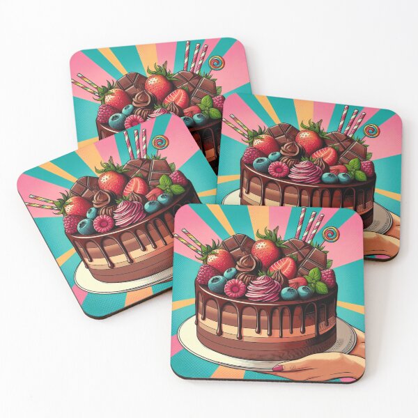 Item preview, Chocoholic Delight: Pop Art Chocolate Cake designed and sold by StickerStudio27.