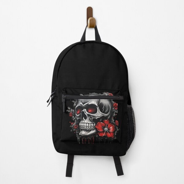 Item preview, Silver Skull with Red Flowers designed and sold by Artsy-Appeal.