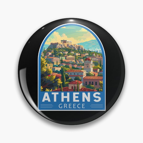 Item preview, Athens Greece Travel Art Emblem designed and sold by KrisSidDesigns.