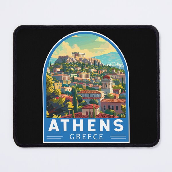Item preview, Athens Greece Travel Art Emblem designed and sold by KrisSidDesigns.
