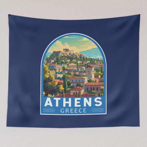 Item preview, Athens Greece Travel Art Emblem designed and sold by KrisSidDesigns.