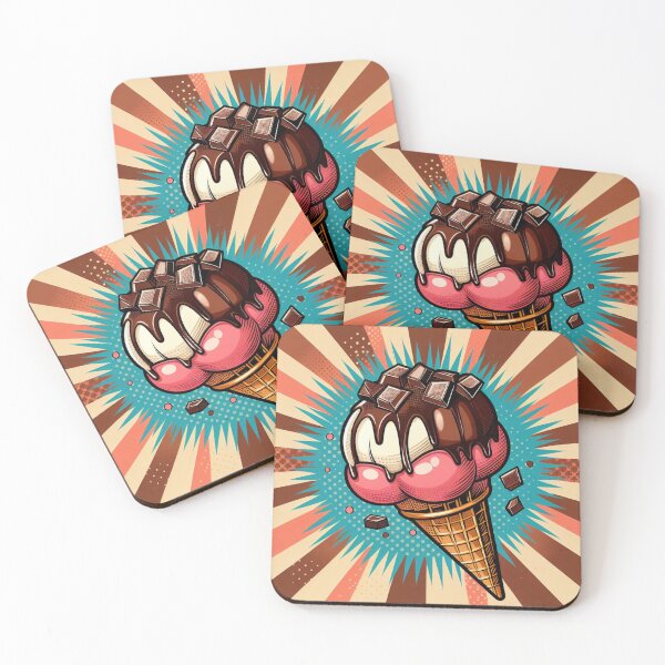 Item preview, Chocoholic Delight: Pop Art Chocolate Ice Cream designed and sold by StickerStudio27.