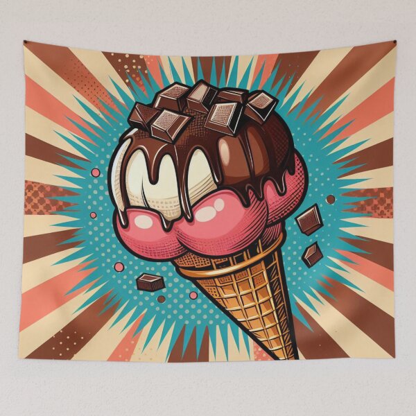 Item preview, Chocoholic Delight: Pop Art Chocolate Ice Cream designed and sold by StickerStudio27.
