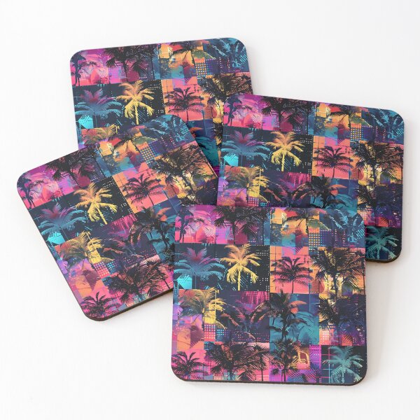 Item preview, neon palm patchwork designed and sold by YuliaHulia.