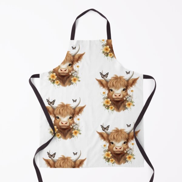 Item preview, A Watercolor Boho Baby Highland Cow Amidst Fluttering Butterflies and Blooms designed and sold by dcohea.