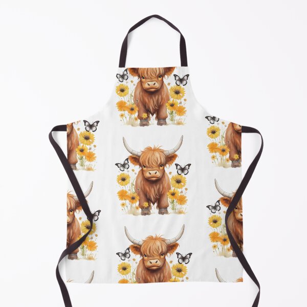 Item preview, A Watercolor Boho Baby Highland Cow Amidst Fluttering Butterflies and Blooms designed and sold by dcohea.