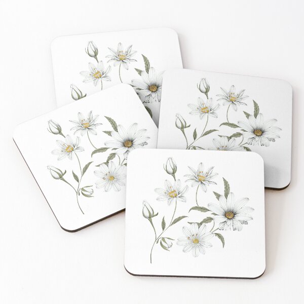 Item preview, white flowers designed and sold by agaksiazek.