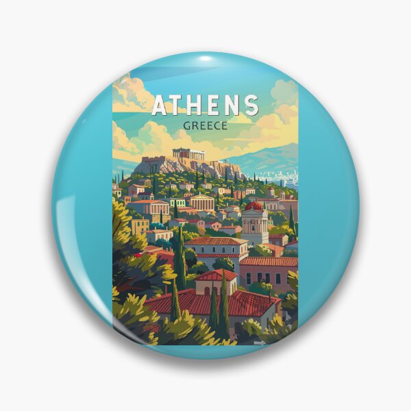 Item preview, Athens Greece Travel Art Vintage designed and sold by KrisSidDesigns.