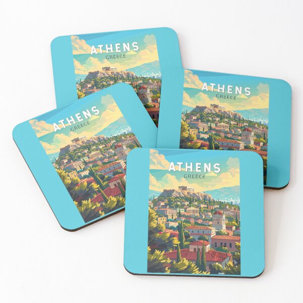 Item preview, Athens Greece Travel Art Vintage designed and sold by KrisSidDesigns.