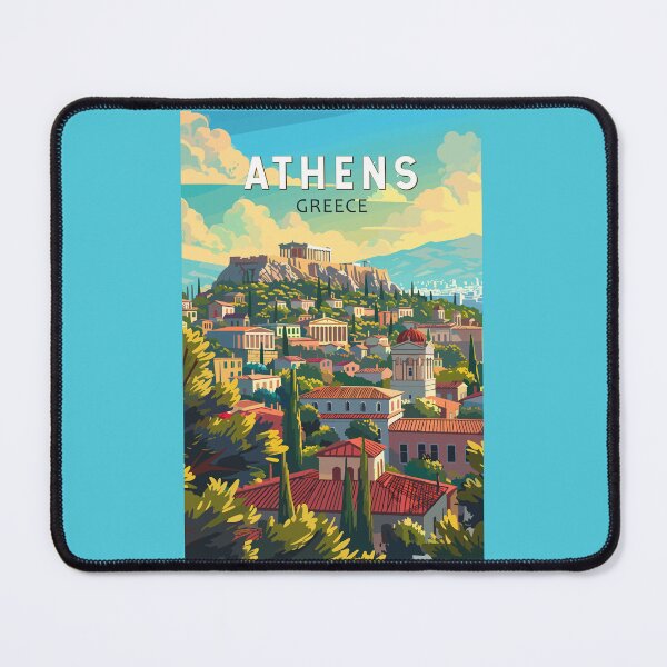 Item preview, Athens Greece Travel Art Vintage designed and sold by KrisSidDesigns.